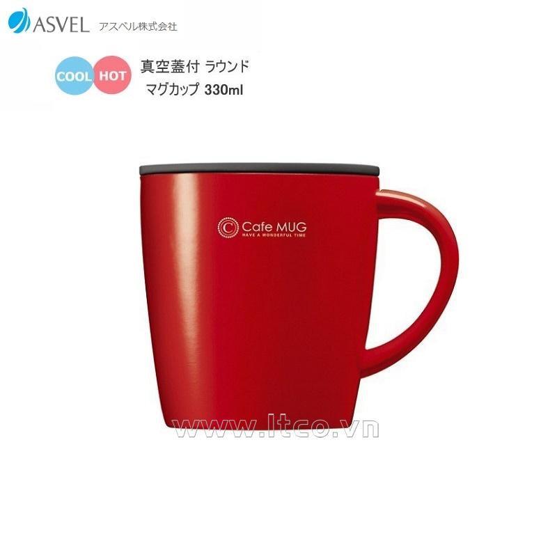 Cốc inox giữ nhiệt Asvel Cafe Mug 330ml - Màu đỏ