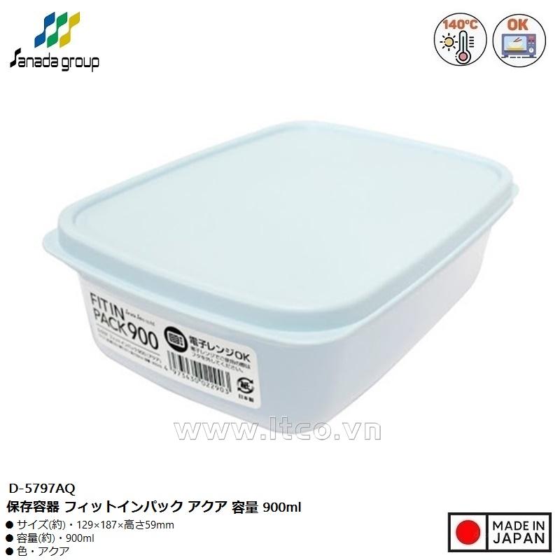 Hộp đựng thực phẩm nắp mềm Fit in Pack 900ml - Xanh mint