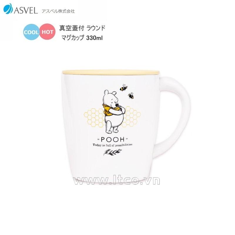 Cốc inox giữ nhiệt Asvel Cafe Mug 330ml - Hình gấu Pooh