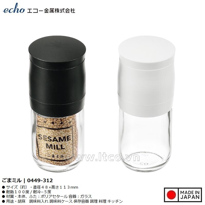 Lọ/ hũ xay mè cầm tay thủy tinh Echo Metal