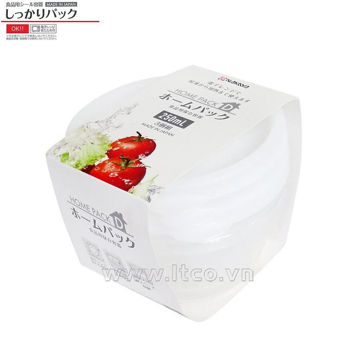 Bộ 3 hộp thực phẩm tròn 250ml - Nắp trong