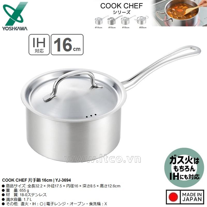 Nồi inox dùng cho bếp từ Yoshikawa Cook Chef 16cm