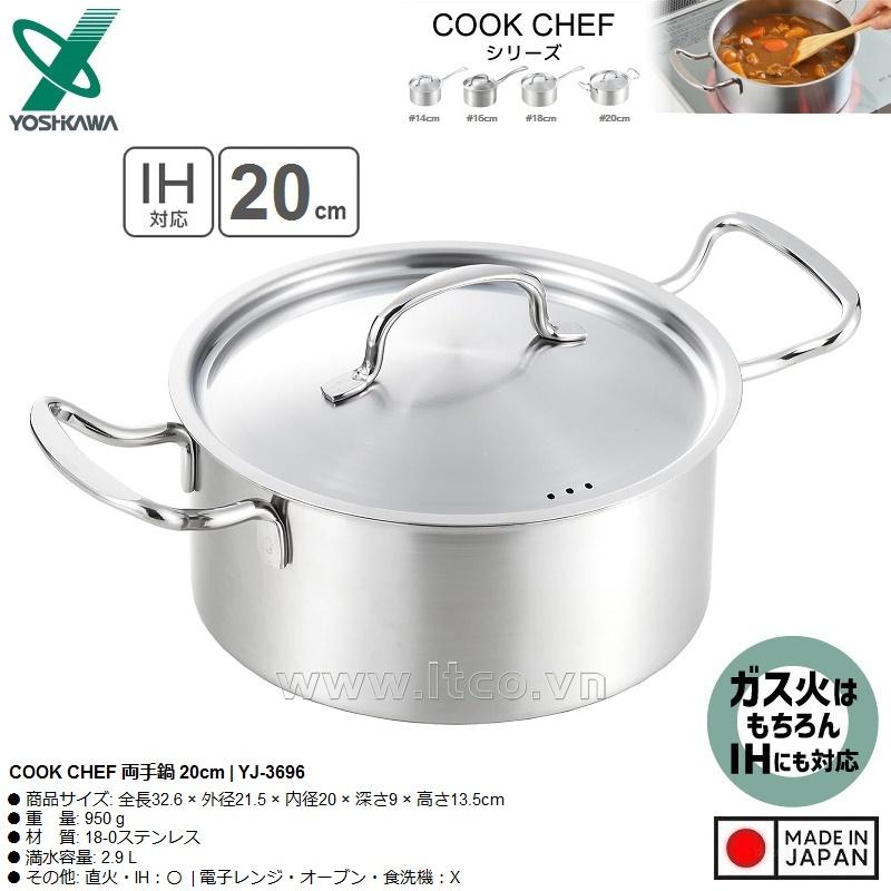 Nồi inox dùng cho bếp từ Yoshikawa Cook Chef 20cm