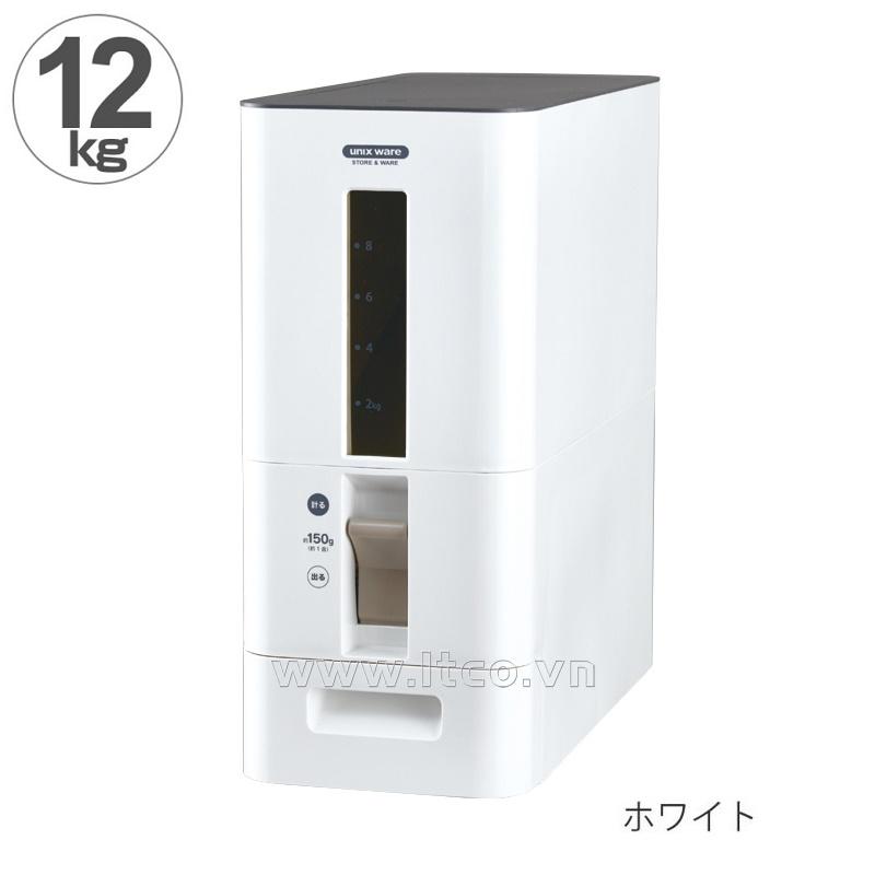 Thùng gạo thông minh Asvel Unix Ware 12kg - Màu trắng
