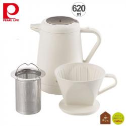 Bộ bình pha trà & cà phê cách nhiệt Pearl Metal 620ml - Trắng_1