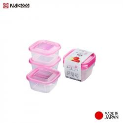 Bộ 3 hộp thực phẩm Nakaya 300ml - Nắp hồng_2