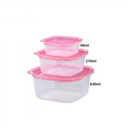 Bộ 2 hộp thực phẩm có nắp màu hồng 270ml_3