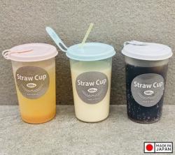 Cốc uống nước có lỗ cắm ống hút Straw Cup 500ml (màu hồng)_10