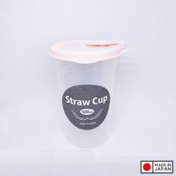 Cốc uống nước có lỗ cắm ống hút Straw Cup 500ml (màu hồng)_12