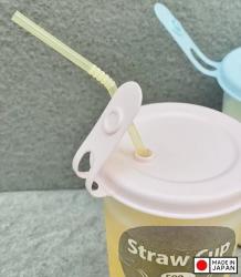 Cốc uống nước có lỗ cắm ống hút Straw Cup 500ml (màu hồng)_4