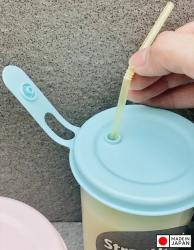 Cốc uống nước có lỗ cắm ống hút Straw Cup 500ml (màu xanh)_4