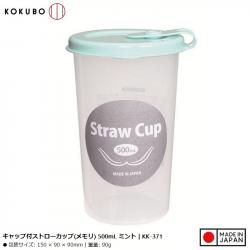 Cốc uống nước có lỗ cắm ống hút Straw Cup 500ml (màu xanh)_A