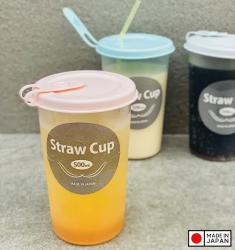 Cốc uống nước có lỗ cắm ống hút Straw Cup 500ml (màu xanh)_5