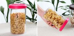 Hộp đựng đồ khô Slim Pot 680ml - nắp hồng_7