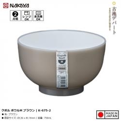Bát nhựa tròn Nakaya Coupole Bowl M - Màu nâu_A